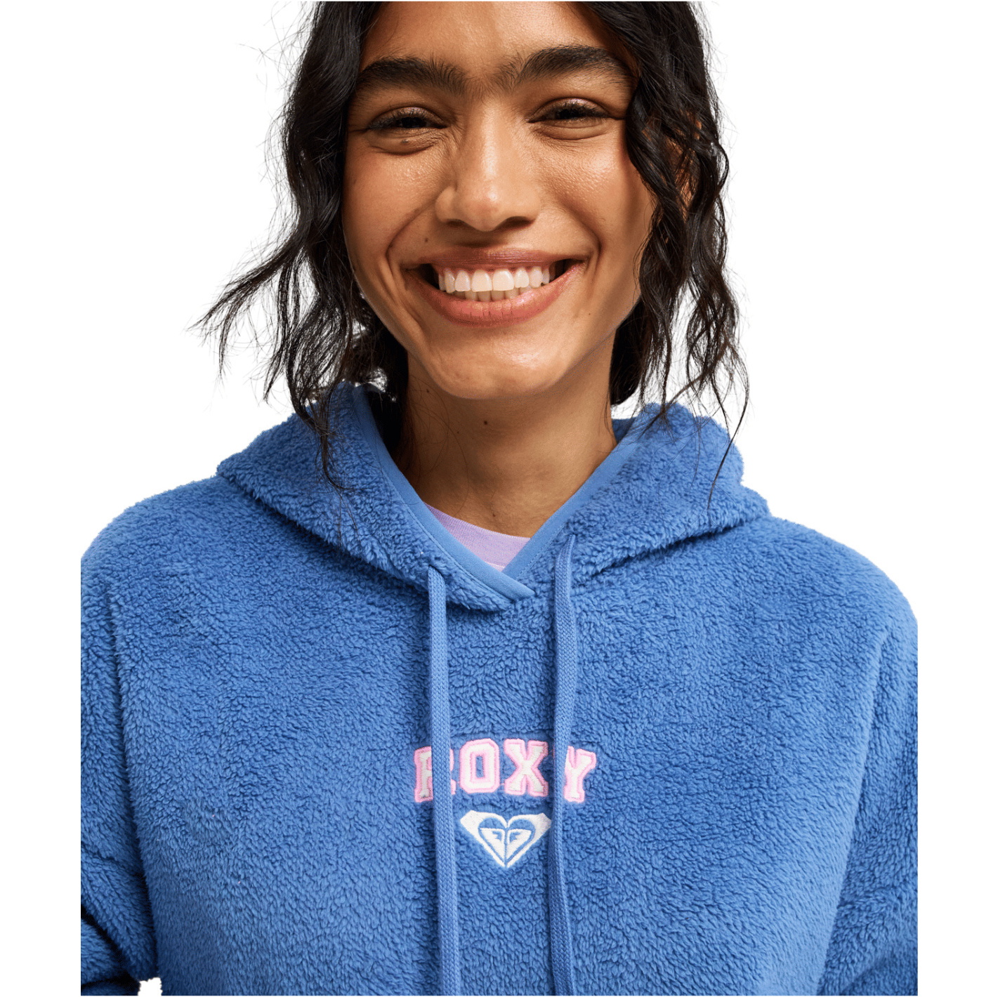 2026 Roxy Womens Cool Calling Sherpa Hoodie ERJPF03168 - Dutch Blue
